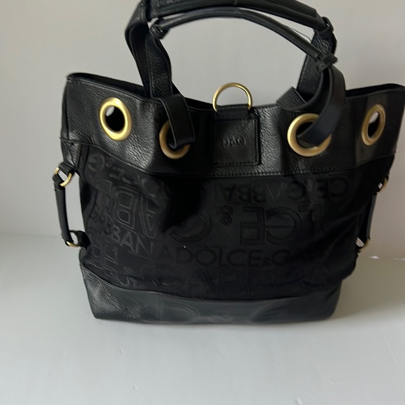 D&G Bags Dolce Gabbana Black Canvas With Leather Straps And Detail